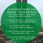 What Your Team Need to Hear Every Day